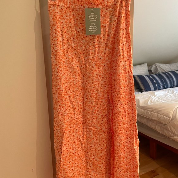 NWT H&M Size 0 Coral Floral High Waisted Skirt - Picture 3 of 4